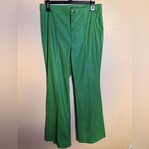 Wild Fable Bright Green Faux Leather Pants Bootcut Flare